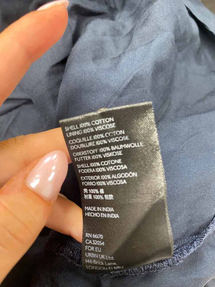 Fabulous Anthropologie Skye Midi Dress UK 14 Navy embroidered LB512