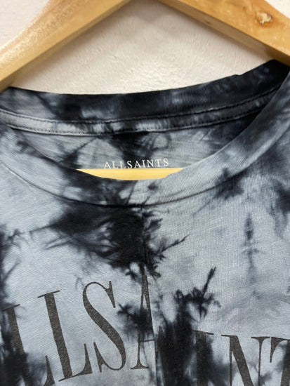 Fabulous AllSaints Dropout Tie Dye  T-Shirt UK12 Black & Grey LB512