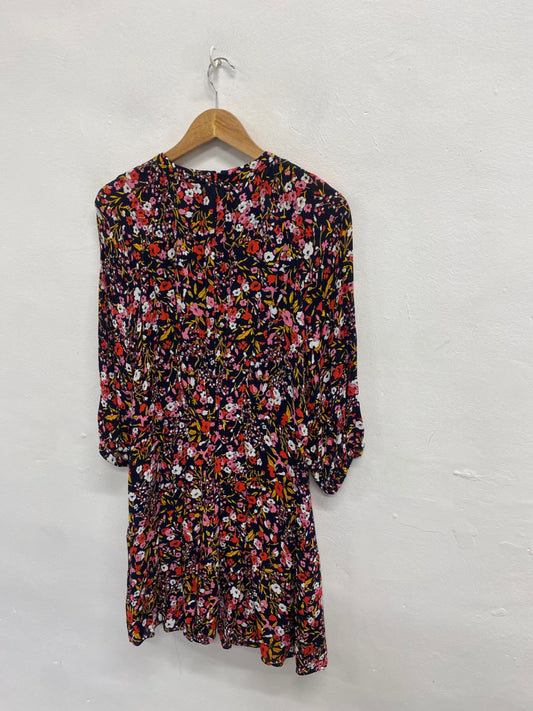 Fabulous Whistles meadow Midi Dress UK 14 Multicolored floral LB512