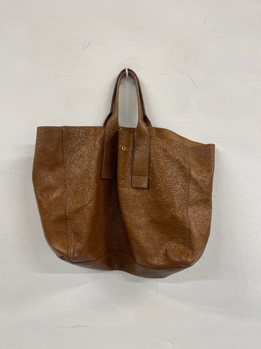 Fabulous BIMBA Y LOLA tan leather Tote Bag Brown AC504