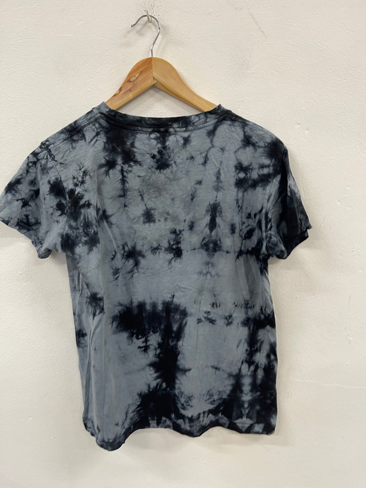 Fabulous AllSaints Dropout Tie Dye  T-Shirt UK12 Black & Grey LB512