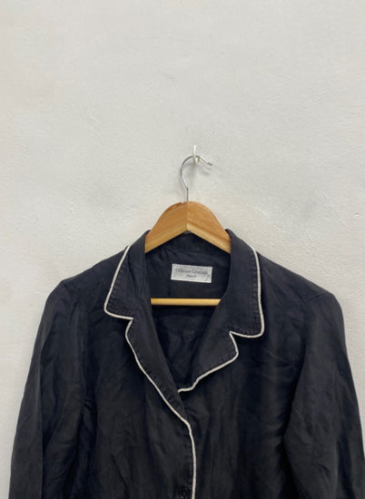 Fabulous Officine Générale silk Pajama Top UK 12 Black SS002