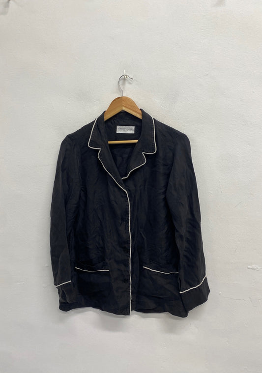 Fabulous Officine Générale silk Pajama Top UK 12 Black SS002