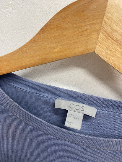 Fabulous Cos Midi Dress UK 8 Blue silk casual KF221