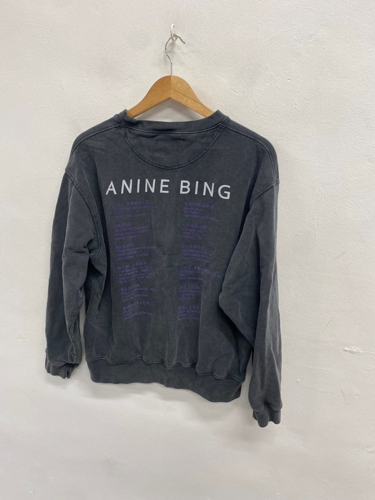 Fabulous Anine bing Sweater splatter printed UK 12 Grey purple AC504