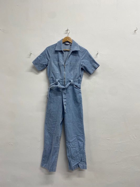 Fabulous & Other Stories cord belted Jumpsuit UK 14 Light Blue VW001