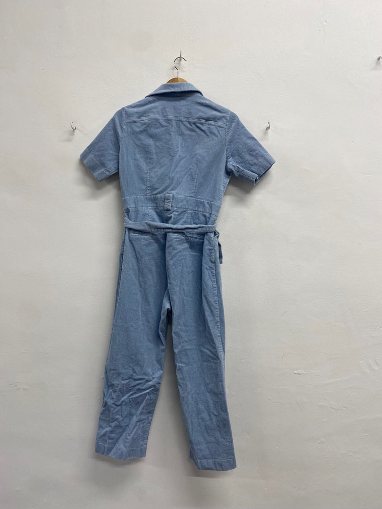 Fabulous & Other Stories cord belted Jumpsuit UK 14 Light Blue VW001