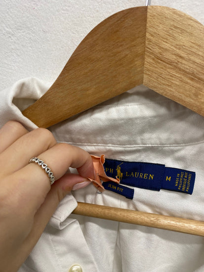 Fabulous Ralph Lauren slim fit cotton Shirt UK M White AE001