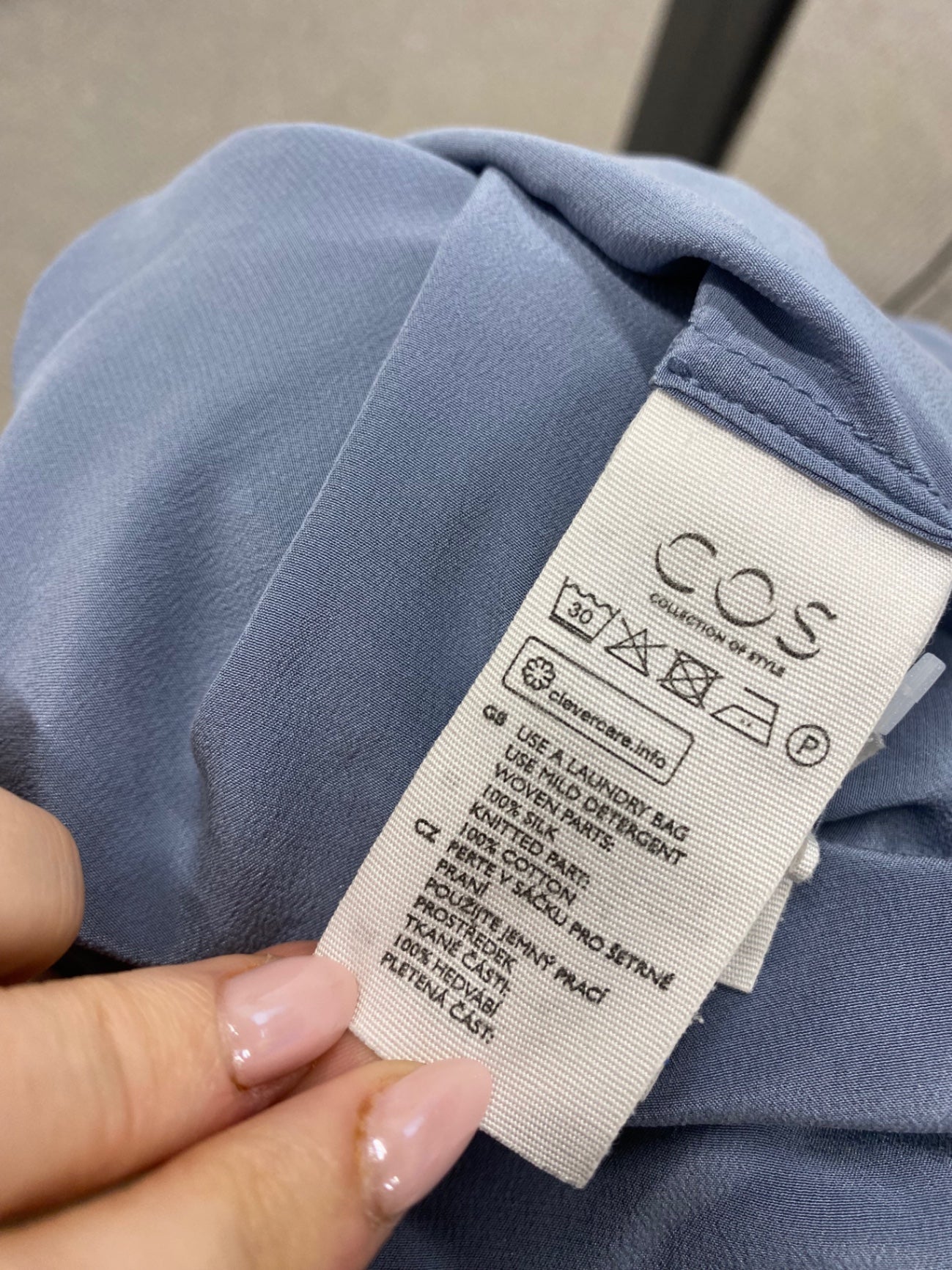 Fabulous Cos Midi Dress UK 8 Blue silk casual KF221