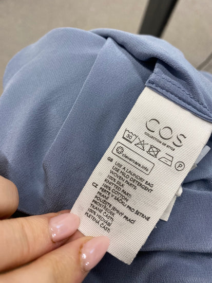 Fabulous Cos Midi Dress UK 8 Blue silk casual KF221