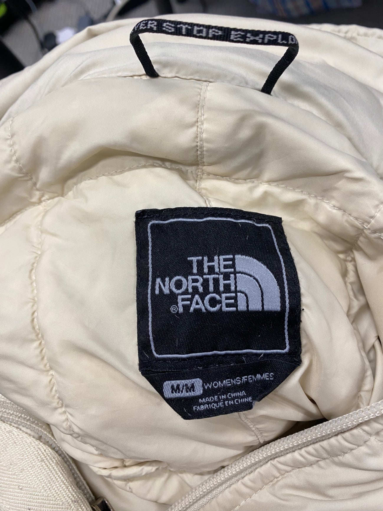 Fabulous The North Face longline Puffer Jacket UK 10/12 Beige down filled CC510