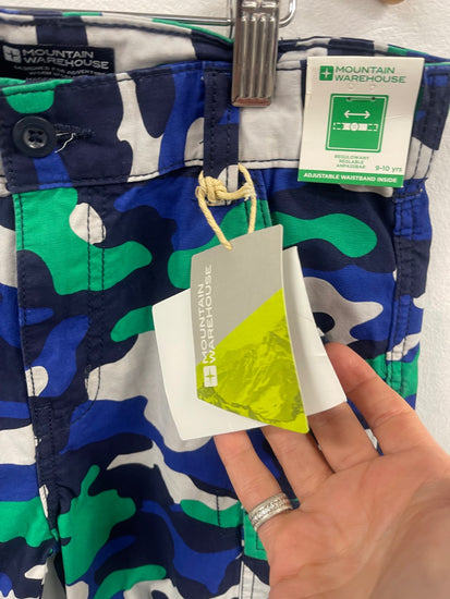 Fabulous Mountain Warehouse adjustable practical Shorts Age 9-10 blue green JC007