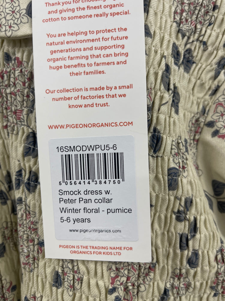 Fabulous Pigeon Organics Cotton Girls dresses Age 5-6 Beige & floral lined JC007