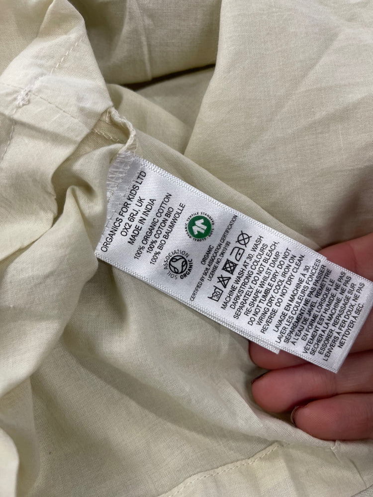 Fabulous Pigeon Organics Cotton Girls dresses Age 5-6 Beige & floral lined JC007