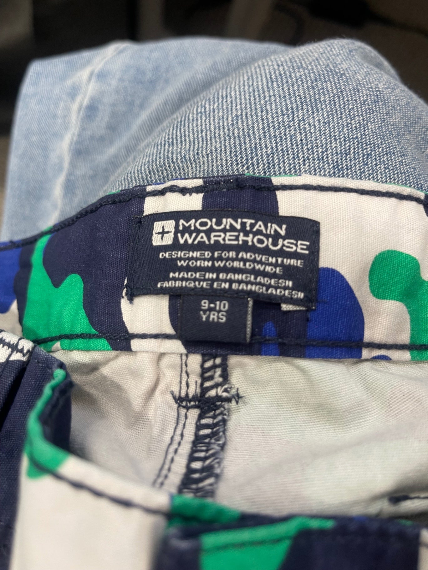 Fabulous Mountain Warehouse adjustable practical Shorts Age 9-10 blue green JC007