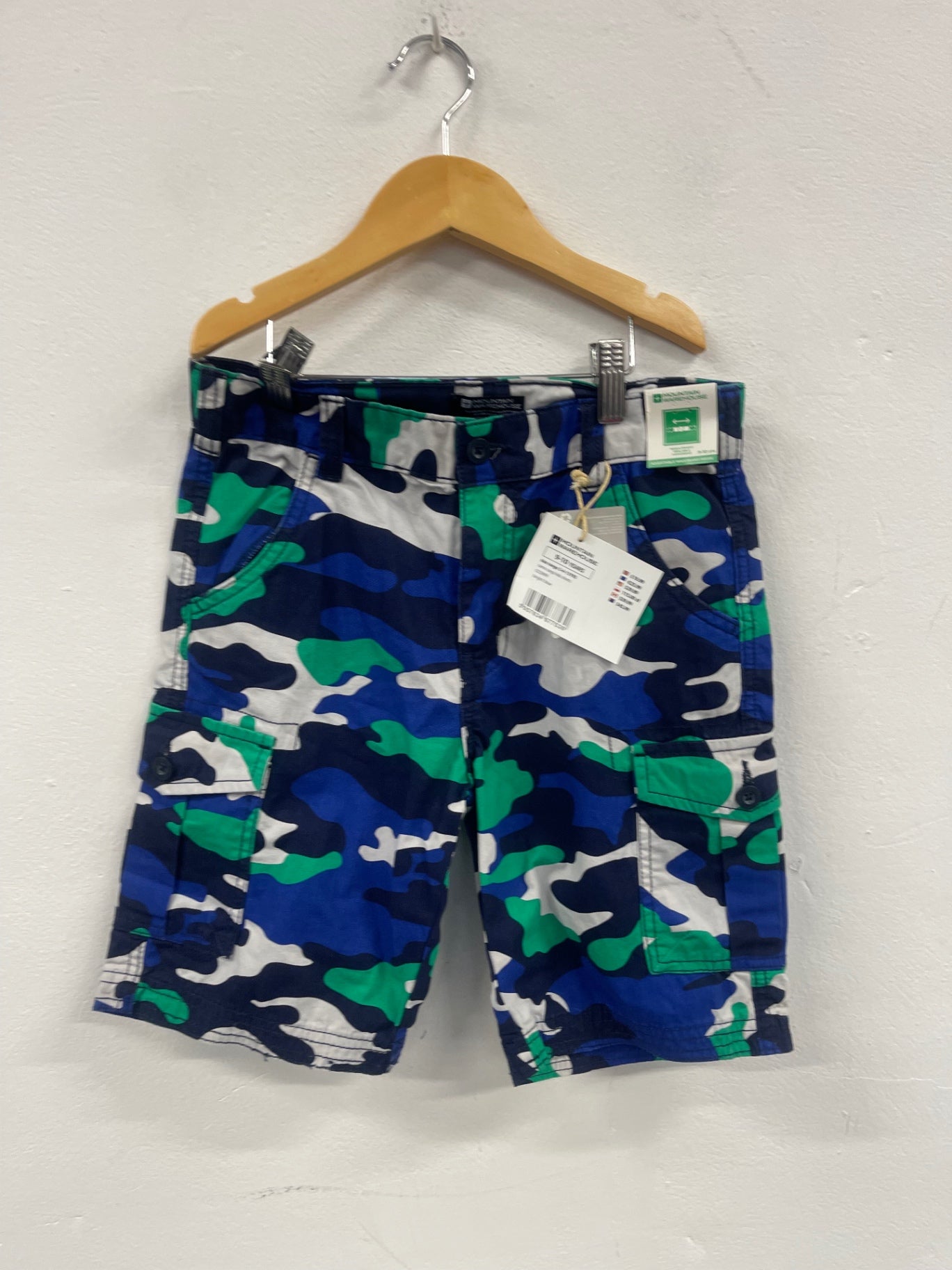 Fabulous Mountain Warehouse adjustable practical Shorts Age 9-10 blue green JC007