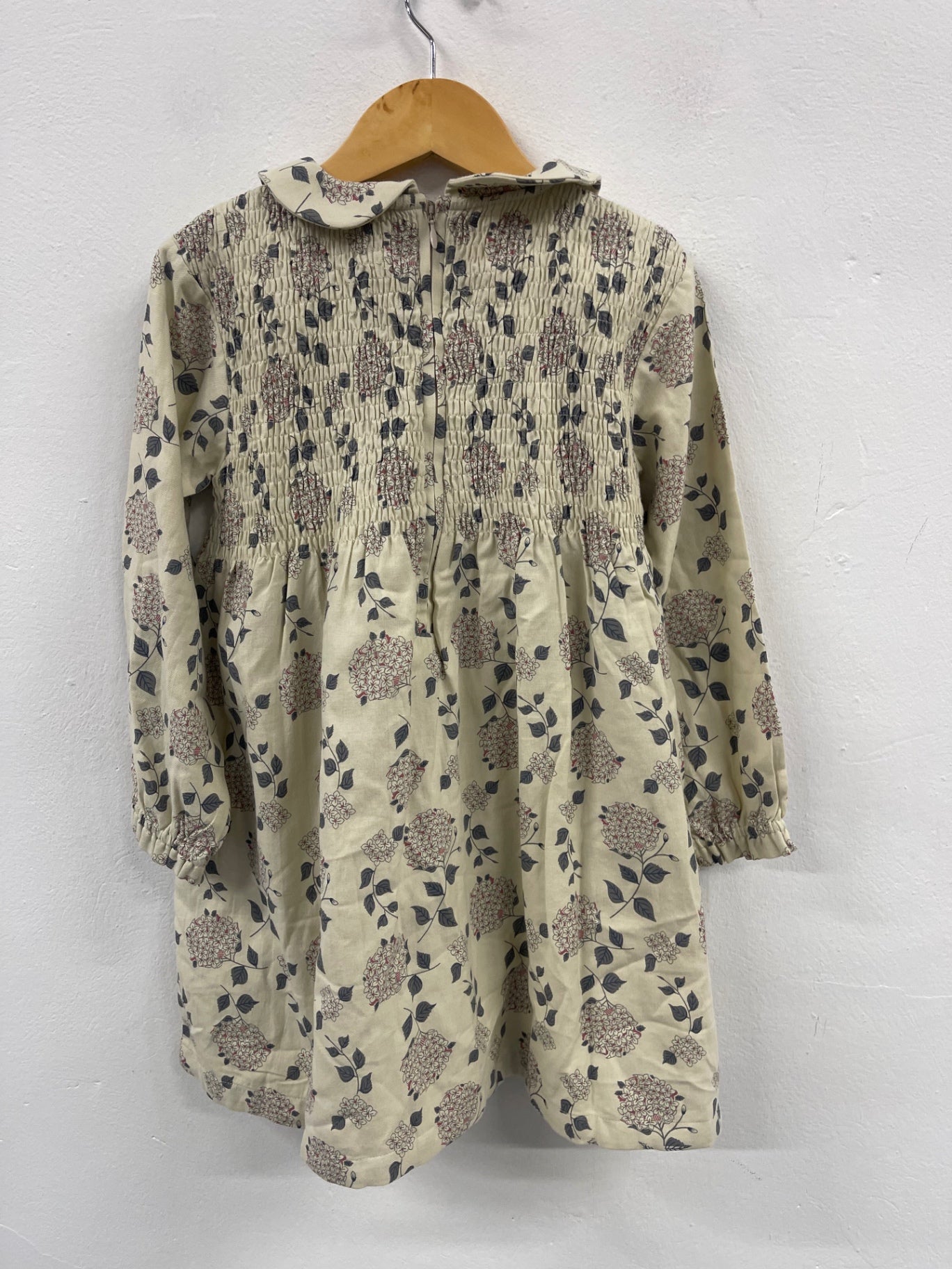 Fabulous Pigeon Organics Cotton Girls dresses Age 5-6 Beige & floral lined JC007