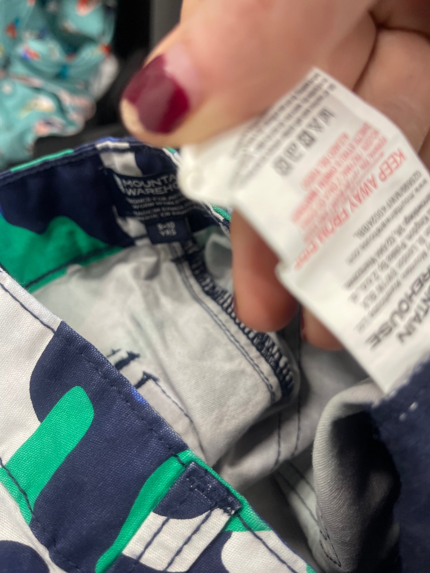 Fabulous Mountain Warehouse adjustable practical Shorts Age 9-10 blue green JC007