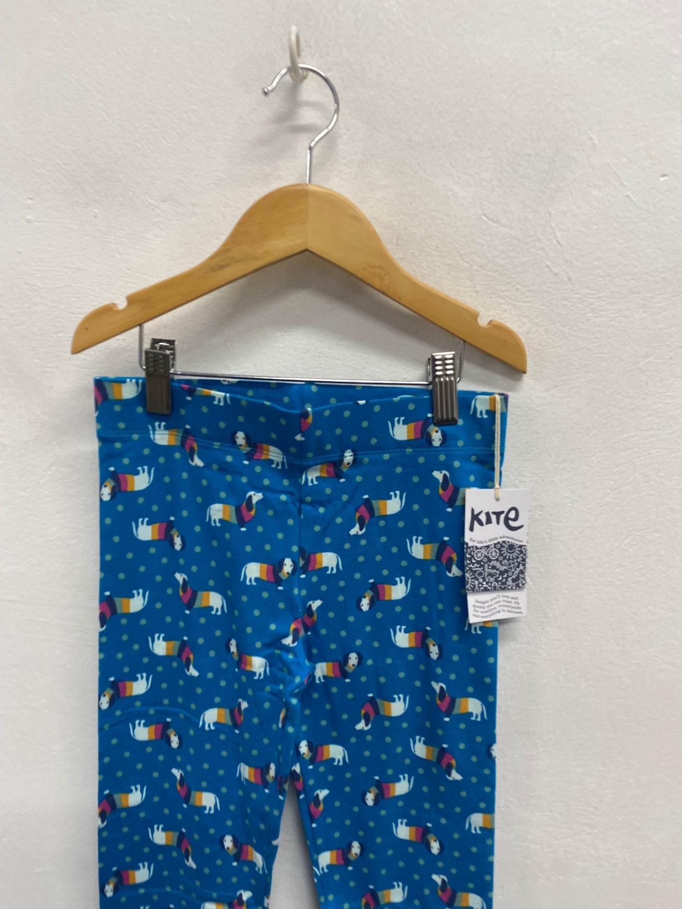 Fabulous Kite Leggings Age 8 Blue sausage dog printed JC007
