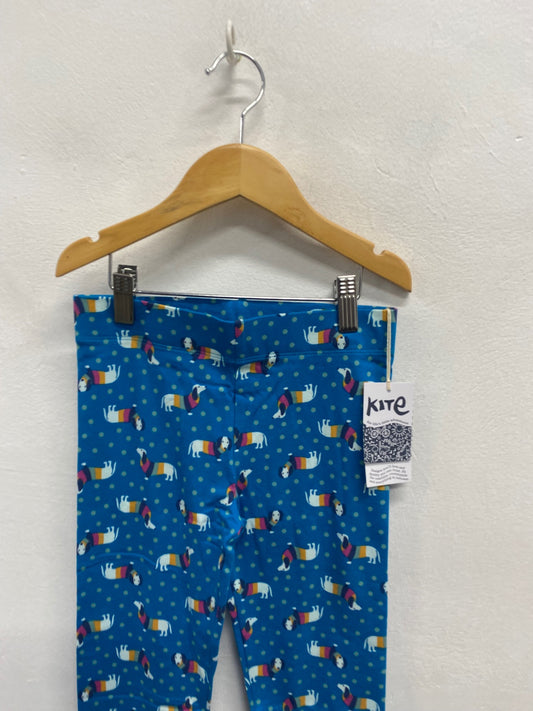 Fabulous Kite Leggings Age 8 Blue sausage dog printed JC007