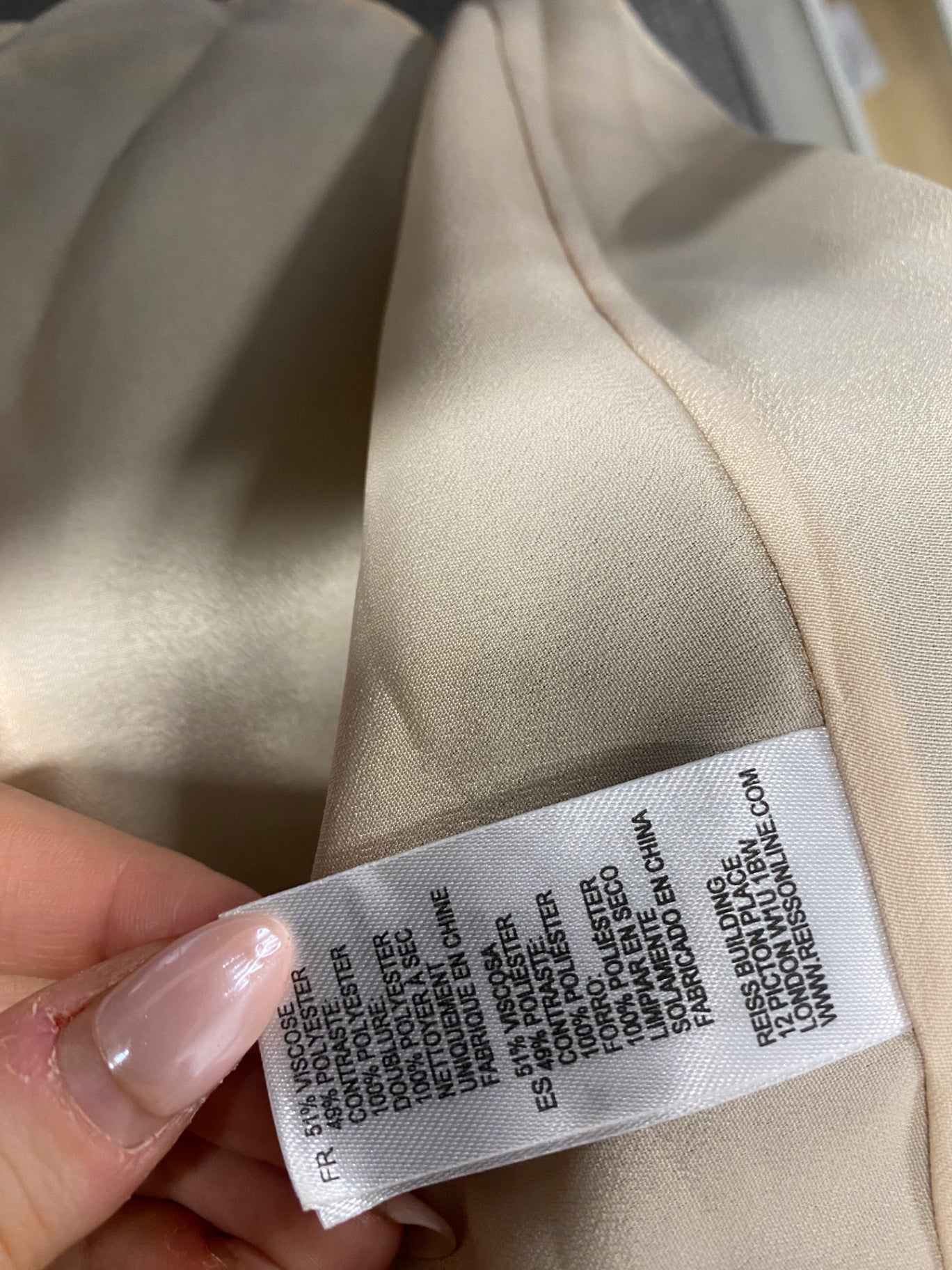 Fabulous Reiss elsa Midi Skirt UK 10 Beige floral flare mesh JW519