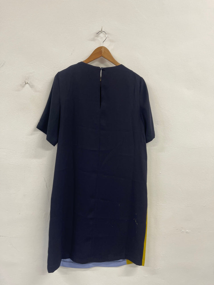 Fabulous M&S Collection block colour shift  Dress Uk16 Navy MF524