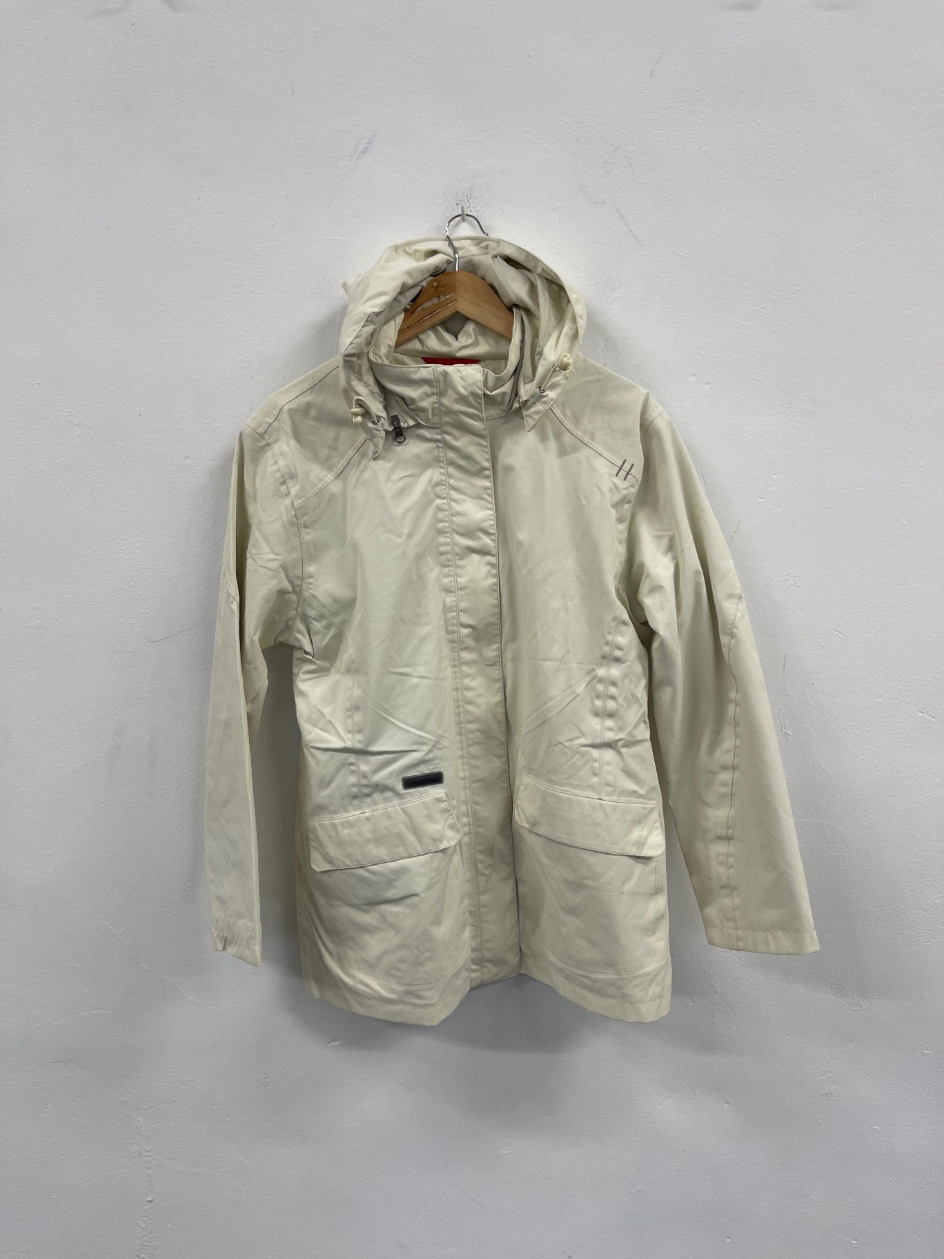 Stunning AIGLE ladies Windproof Rain Jacket UK18 Cream CW534