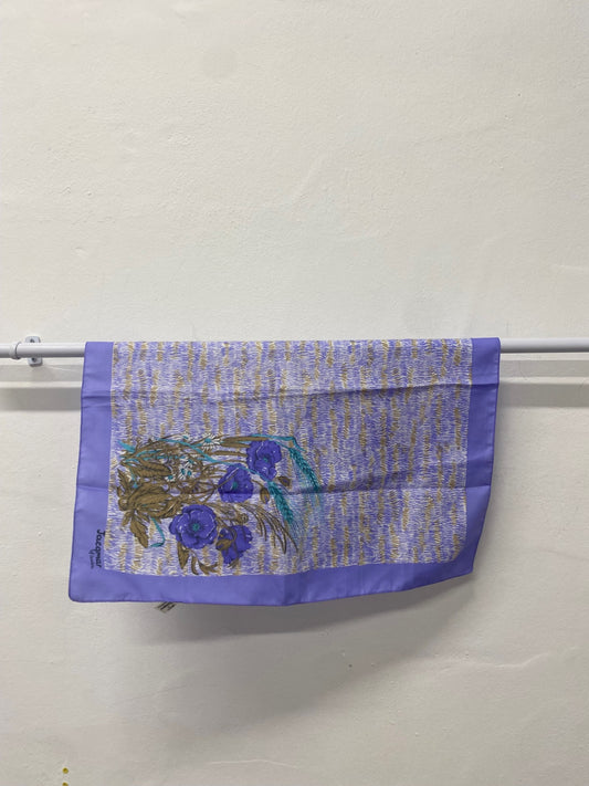 Stunning Jacqmar Scarf Small Purple floral made in Italy CW534