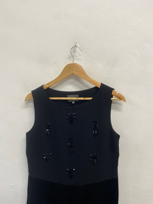 Stunning Phase Eight Bella fringe Midi Dress UK 10 Black ED537