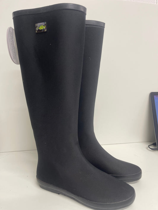 Stunning däv cotton fashion Rain Boots Uk7 Black & yellow AZ536