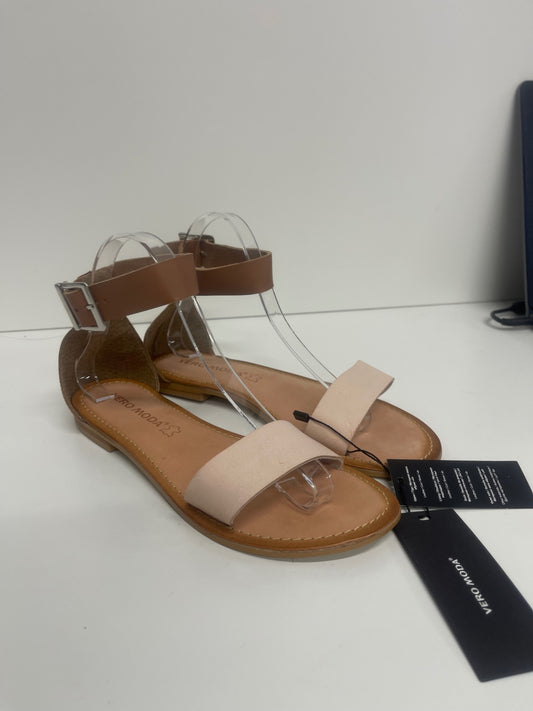 Stunning Vero Moda Sandals UK5 Beige & Brown ED537