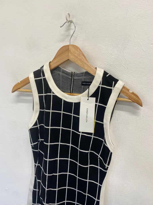 Stunning Karen Millen Mini dress UK 8 Black & white checked FH539 