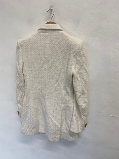 WASH Stunning ZARA Blazer UK 8 Cream gold tweed FH539