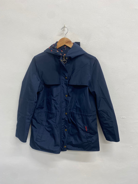 Stunning Barbour hattie Durham reversible Waterproof jacket UK 12 Navy AS541
