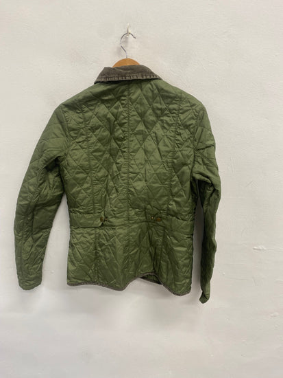 Stunning Barbour Quilted jacket UK 12 Olive Green AS541