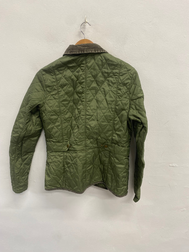 Stunning Barbour Quilted jacket UK 12 Olive Green AS541