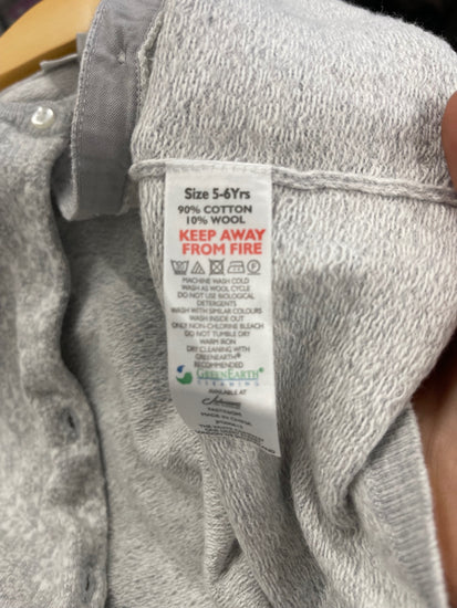 Stunning the little white company Fairisle Cardigan Age 5-6 Grey Wool blend CH542