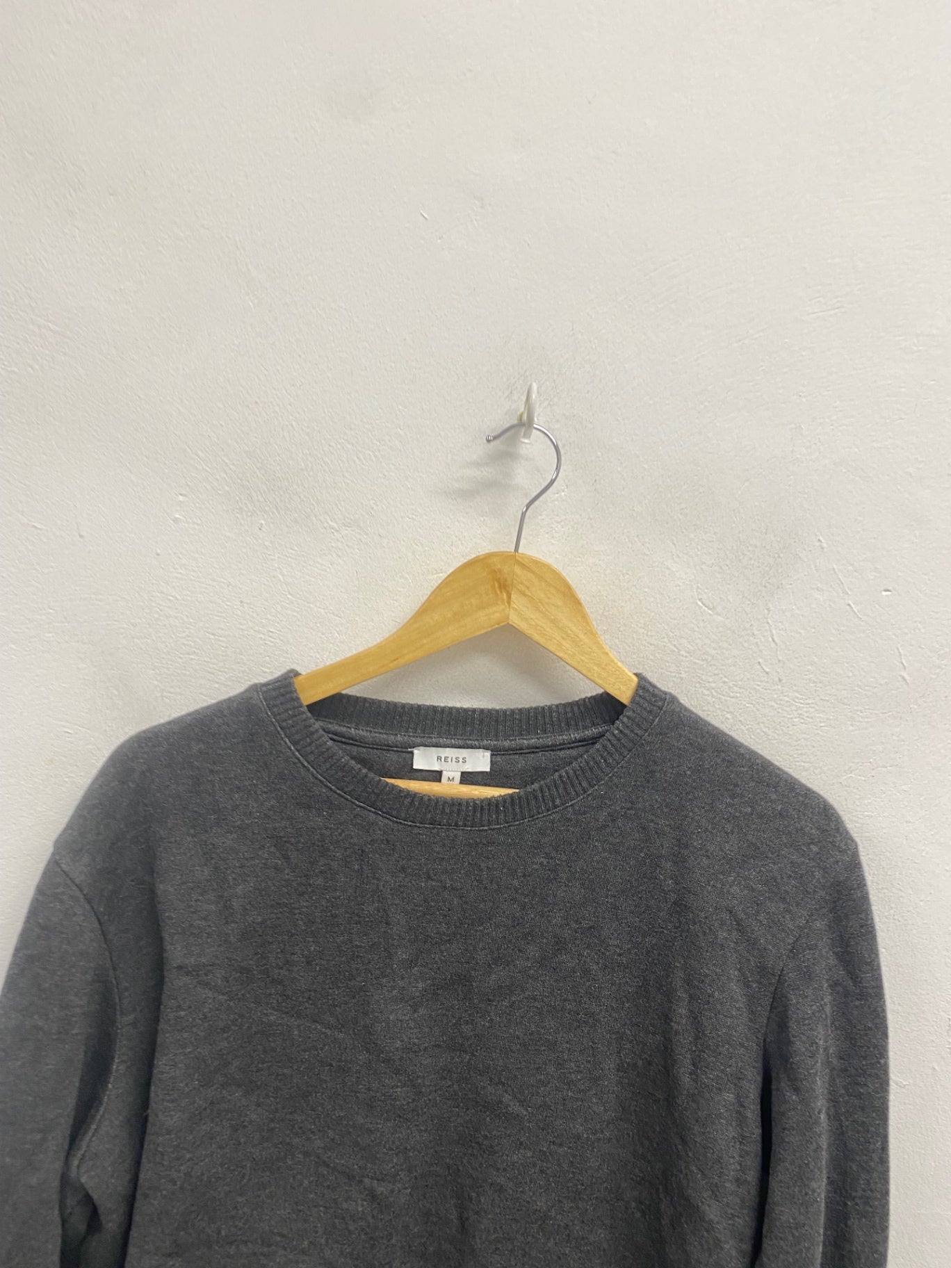 Classic Reiss Sweater UK M Charcoal Grey cotton Mens CH542