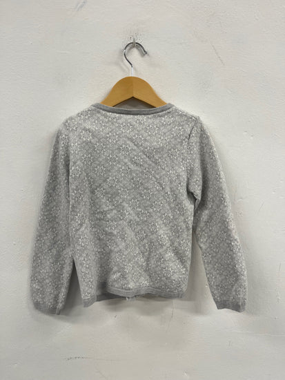 Stunning the little white company Fairisle Cardigan Age 5-6 Grey Wool blend CH542