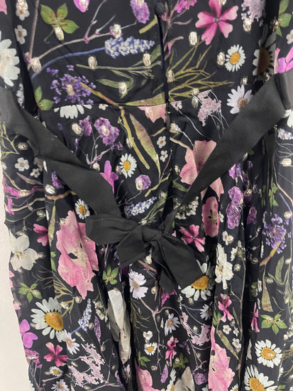 Stunning Phase Eight floral party fit & flare Dress Age 11-12 Navy CH542