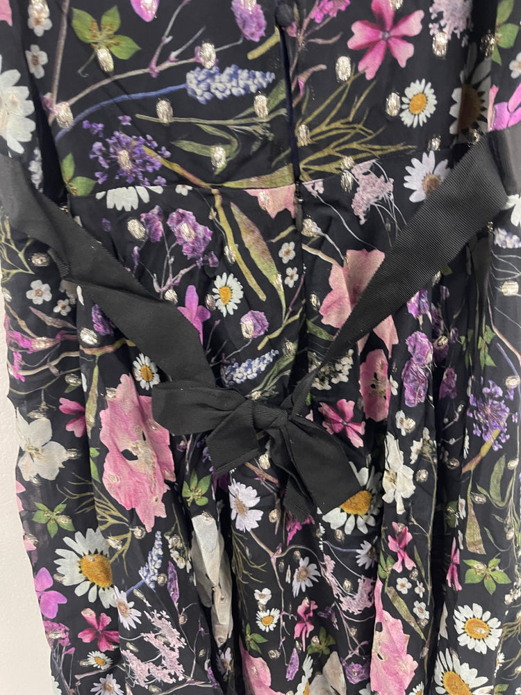 Stunning Phase Eight floral party fit & flare Dress Age 11-12 Navy CH542