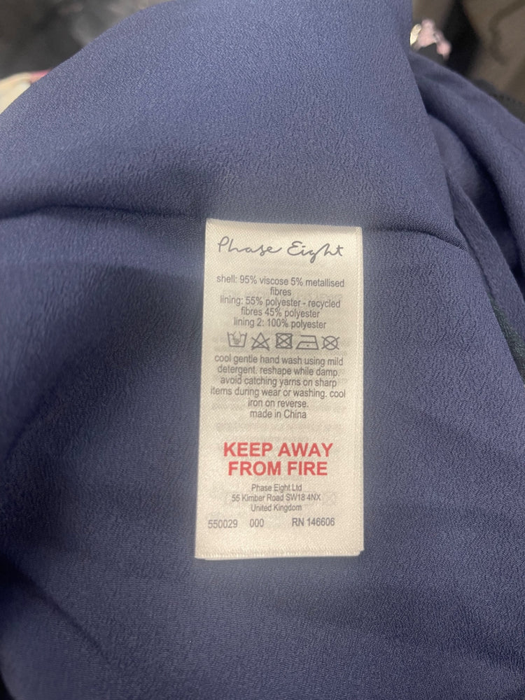 Stunning Phase Eight floral party fit & flare Dress Age 11-12 Navy CH542