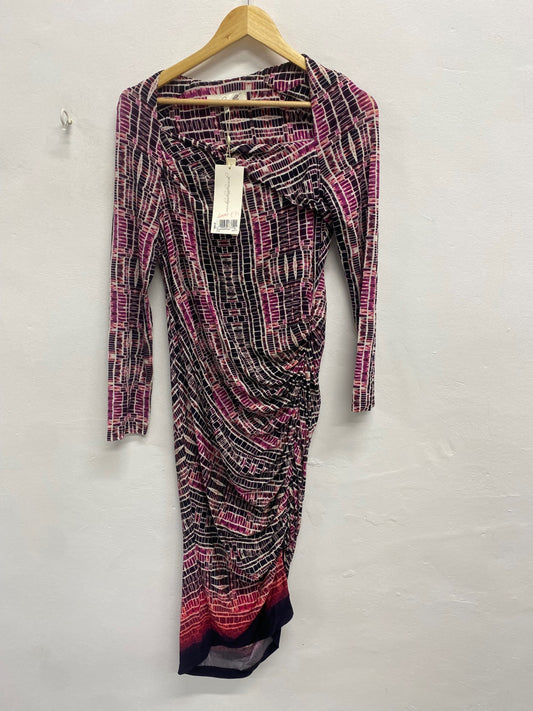 Stunning Damsel in a dress Midi Dress UK 14 Purple pattern CH542