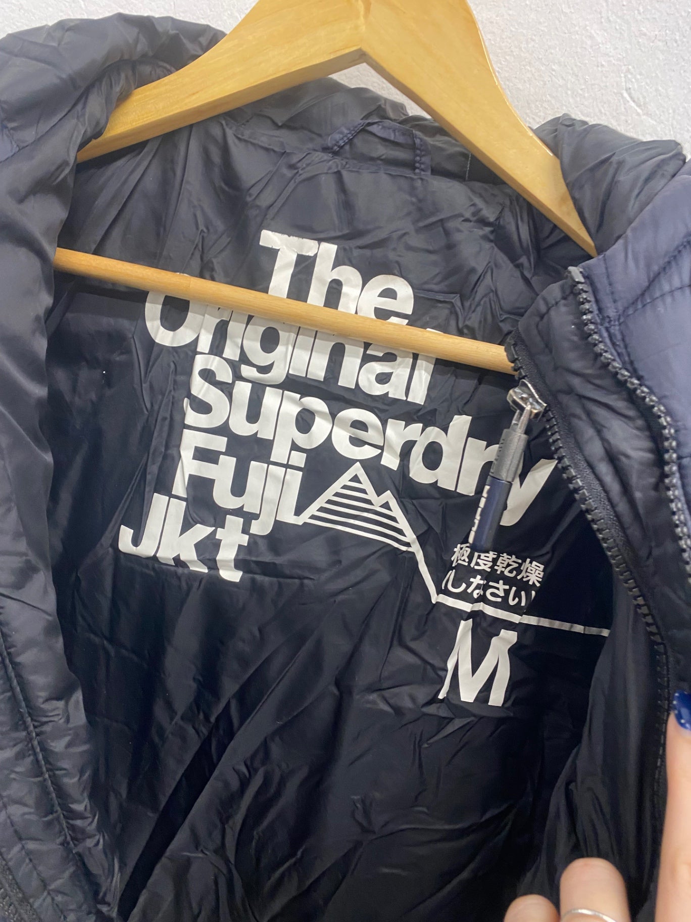 Stunning Superdry Fiji Puffer Jacket Uk 10 Navy AS541