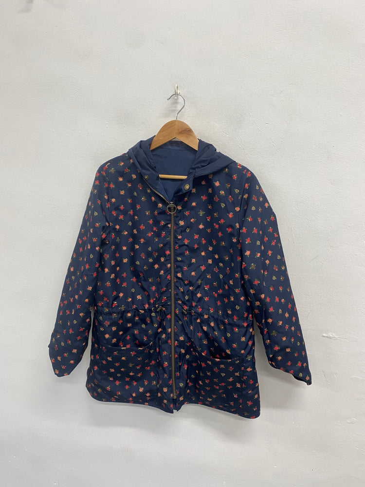 Stunning Barbour hattie Durham reversible Waterproof jacket UK 12 Navy AS541
