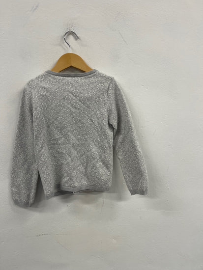 Stunning the little white company Fairisle Cardigan Age 5-6 Grey Wool blend CH542