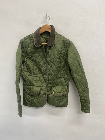 Stunning Barbour Quilted jacket UK 12 Olive Green AS541