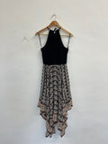 Stunning Warehouse Y2k Handkerchief Dress Uk6 Black Boho KS544