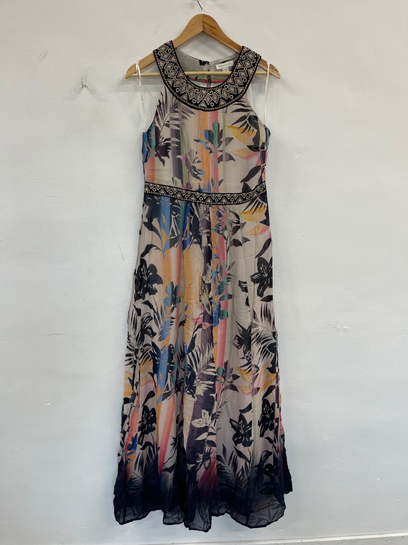 Stunning Monsoon Egyptian floaty occasion Dress UK12 Multicoloured KS544