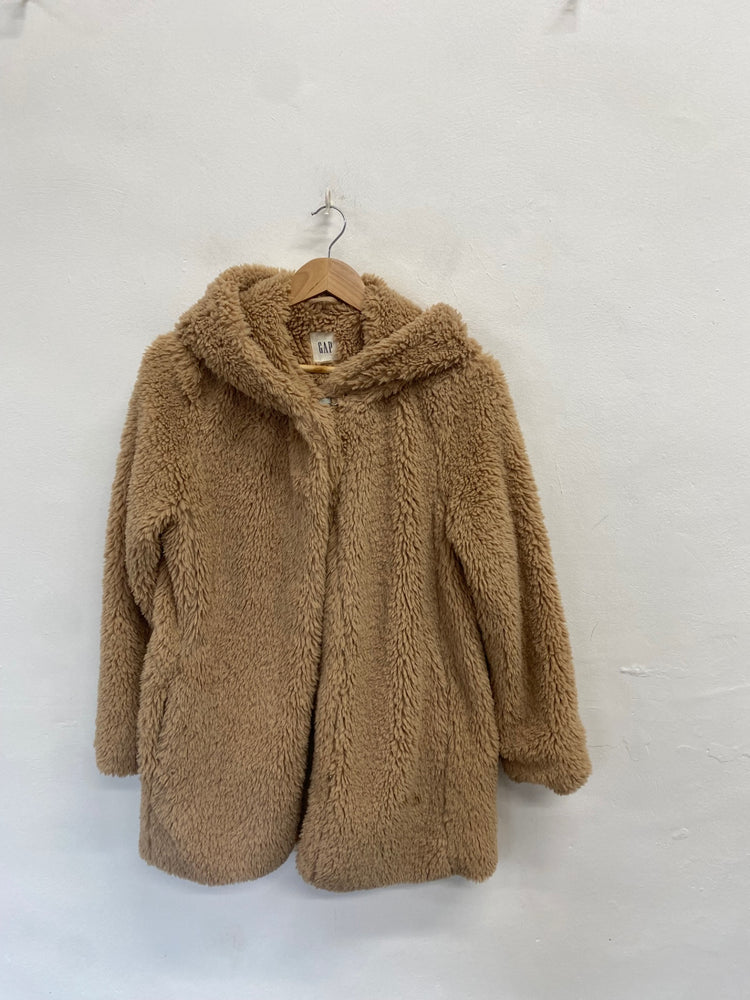 Stunning GAP Faux fur jacket Uk 8 Beige FM547